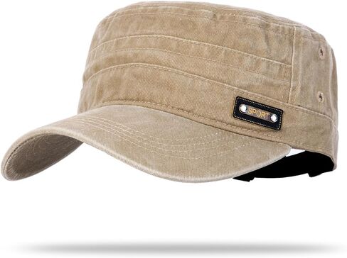 Military Hats for Men Washed Cotton Unisex Cadet Army Caps Flat Cap for Outdoor Sports Vintage in Saudi Arabia