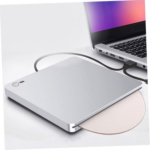 Kisangel واجهة مزدوجة USB من النوع C ناسخ أقراص مضغوطة خارجي محمول رفيع للغاية وخفيف الوزن ومشغل أقراص DVD Vcd وكاتب للاستخدام المنزلي والمكاتب التوصيل والتشغيل متوافق مع أنظمة Windows فضي in Kuwait