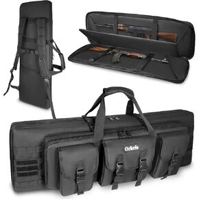 ORKELS 37" Double Rifle Soft Bag – Padded Tactical Gun Bag for 2 Rifles & Pistols, Rifle Backpack Carrying Case for Hunting, Shooting Range, Firearm Transport & Storage, Only Bag in Kuwait