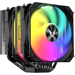 مبرد هواء وحدة المعالجة المركزية RUIX GT820، 8 أنابيب حرارية، برج مزدوج، مروحة PWM 130 مم، 240 وات TDP، لـ AMD AM4 AM5/Intel LGA 1851/1700/1200/115X، أسود - بدون ضوء in Kuwait