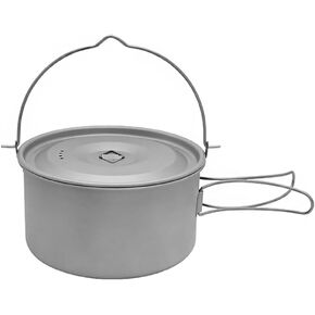 أدوات المطبخ 1.8L/3L وعاء التيتانيوم وعاء معلق خفيف مع غطاء ومقبض قابل للطي في الهواء الطلق التخييم التنزه الظهر نزهة in Kuwait