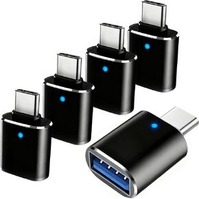 5 عبوات USB من النوع C OTG مع محول USB C إلى USB 3.0 ومصباح LED ومحول USB C لهواتف Android وأجهزة الكمبيوتر المحمولة من النوع C والمزيد in Kuwait