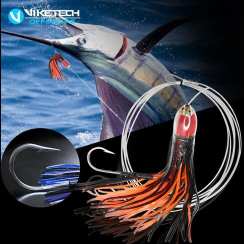 VIKETECH 9’’ 3.5oz Resin Saltwater Trolling Lure Big Game Fishing Lure for Tuna Marlin Mahi Mahi Wahoo Deep Sea Offshore Lures Included Mesh Bag in Saudi Arabia