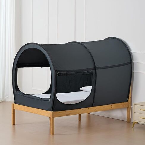 VEVOR Bed Tent, 75" x 54" x 47" Full Size 4 Doors Block Out Light Sleeping Bed Canopy Breathable Dream Tent with 0.28 in Fiber Poles on Bed Privacy for Kids and Adult Indoor Sleeping in Saudi Arabia