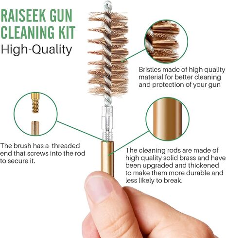 Raiseek Universal Gun Cleaning Kit for Rifle Pistol Shotgun Cleaning Kit for All Guns with Lightweight Organized Carrying Case Gun Cleaning Supplies Gun Jags and Brushes with Cleaning Mat in Kuwait