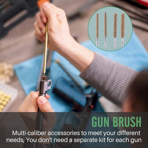 Raiseek Universal Gun Cleaning Kit for Rifle Pistol Shotgun Cleaning Kit for All Guns with Lightweight Organized Carrying Case Gun Cleaning Supplies Gun Jags and Brushes with Cleaning Mat in Kuwait