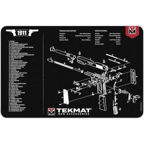 TekMat Original 11" x 17" - 1/8" Thick Oil Resistant Non-Slip Waterproof Scratchproof Washable Handgun Maintenance & Cleaning Mat for use with 1911 | 1911 in Kuwait