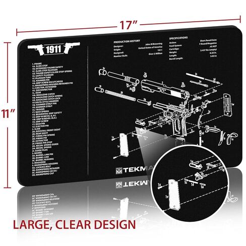 TekMat Original 11" x 17" - 1/8" Thick Oil Resistant Non-Slip Waterproof Scratchproof Washable Handgun Maintenance & Cleaning Mat for use with 1911 | 1911 in Kuwait
