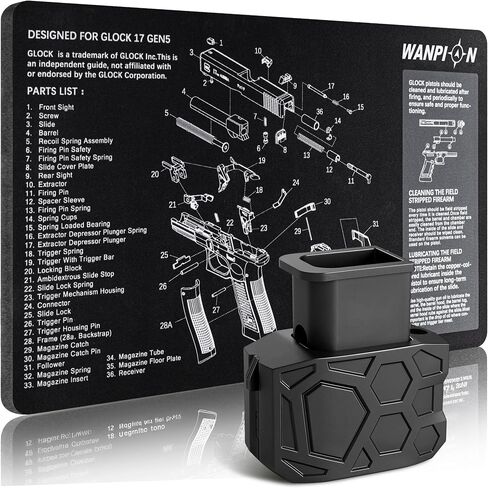 Gun Cleaning Mat for Glock - Thick 6mm Protection, Leak-Proof Surface, Gunsmith Mat with Detailed Parts Diagram,Pistol Mat for Easy Storage，Gun Mat Black in Saudi Arabia