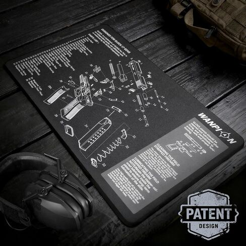 Gun Cleaning Mat for Glock - Thick 6mm Protection, Leak-Proof Surface, Gunsmith Mat with Detailed Parts Diagram,Pistol Mat for Easy Storage，Gun Mat Black in Saudi Arabia