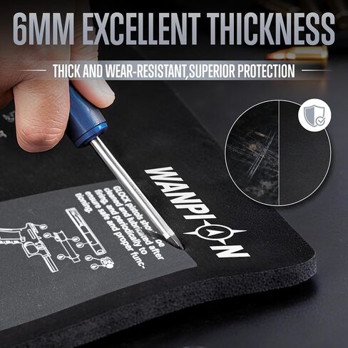 Gun Cleaning Mat for Glock - Thick 6mm Protection, Leak-Proof Surface, Gunsmith Mat with Detailed Parts Diagram,Pistol Mat for Easy Storage，Gun Mat Black in Saudi Arabia