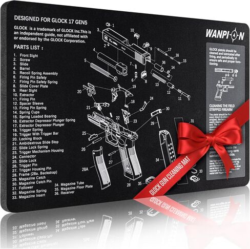 Gun Cleaning Mat for Glock - Thick 6mm Protection, Leak-Proof Surface, Gunsmith Mat with Detailed Parts Diagram,Pistol Mat for Easy Storage，Gun Mat Black in Saudi Arabia