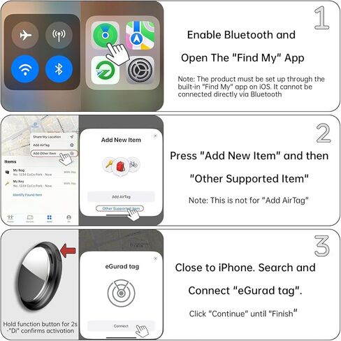 علامات تعقب الهواء - عبوتان - جهاز تعقب بلوتوث معتمد من Apple MFi (iOS فقط) وبطارية تدوم 365 يومًا ومحدد موقع العناصر المقاوم للماء للمفاتيح والمحفظة والأمتعة وحقيبة الظهر والحيوانات الأليفة مع حقيبة واقية وحبل قصير in Saudi Arabia