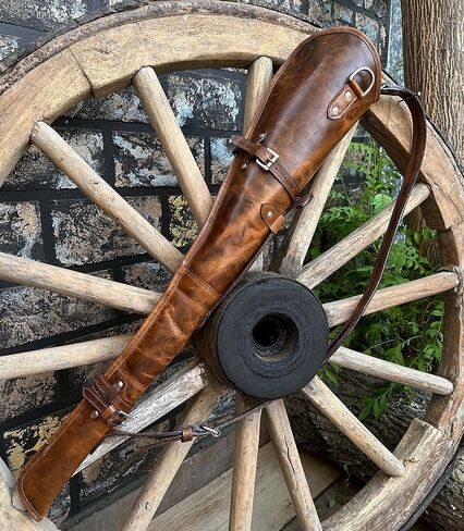 غمد بندقية من الجلد الحقيقي من Hulara لحافظة بندقية الرافعة غمد البندقية غمد سرج منحوت لبندقية هنري بيغ بوي مع حماية داخلية مبطنة in Kuwait