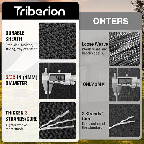Paracord Rope 550 lb - 100ft 5/32" Parachute Cord 4MM 7-Strand para Cord - Heavy Duty Spool String for Survival,Camping Gear, Survival Bracelet, Clothesline - Black in Saudi Arabia