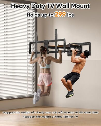 Extra Long Arm Sliding TV Wall Mount with 43inch Extension, Heavy Duty Full Motion TV Mount for Extra Large 85, 90, 98, 100, 120" Screens up to 299 lbs, Max VESA 900x600mm, 16-24" Stud Wall in Saudi Arabia