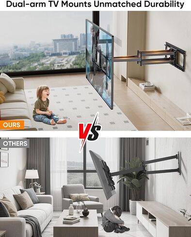 43" Long Arm Full Motion TV Wall Mount 60-120" TV 900x600 VESA WHYFONE in Kuwait