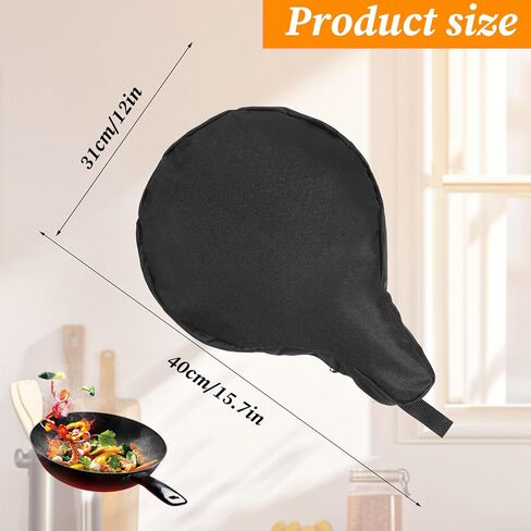 Cast Iron Skillet Storage Bag, Fits 8/10/12 in, Thick Oxford Cloth Waterproof Cast Iron Camping Skillet Pan Bag with Hanging Loop for Camping, Outdoor Cooking in Saudi Arabia