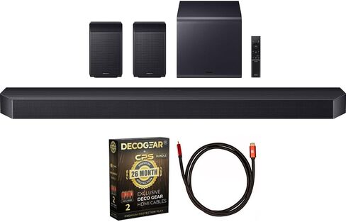 Samsung HW-Q990F/ZA Q Series Soundbar HW-Q990F 11.1.4 ch Subwoofer with Rear Speaker 2025 (Renewed) Bundle with 6FT HDMI 2.0 Cable and CPS Exclusive 26 Month Protection Pack (BEACH-CPS-26M2000) in Saudi Arabia