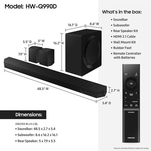 Samsung HW-Q990D 11.1.4ch Soundbar with a HW-LS60D 2.0 Channel Photo Frame Speaker (2024) in Saudi Arabia