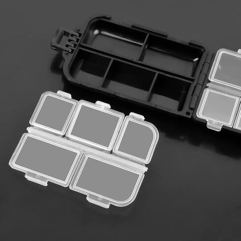 2Pcs 10-Compartment Plastic Tackle Boxes, Waterproof Fishing Lure Containers (Black) in Saudi Arabia
