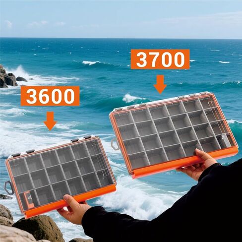 صندوق معالجة الصيد المقاوم للماء من HyperSeal مع 3600 و3700 صينية وفواصل قابلة للإزالة لتخزين الطُعم والأدوات الطرفية (أخضر، 3700 (13.98 × 8.86 × 2.17 بوصة)) in Kuwait