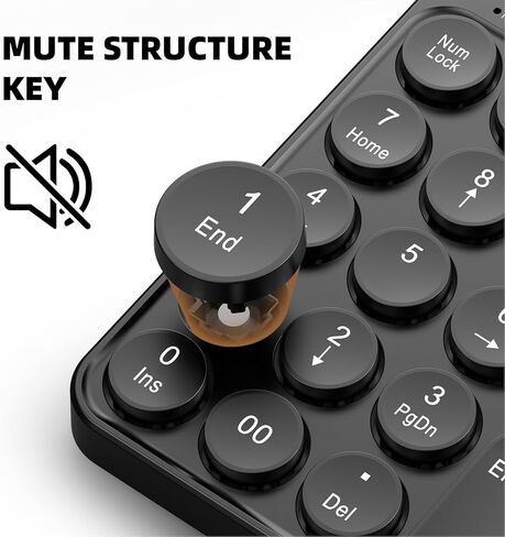 USB Wired Number Pad, 19 Key Numeric Keypad with Round Keycaps, Anti Slip Base, Ergonomic Design for Tax Accountant Calculate Office Travel Home in Saudi Arabia