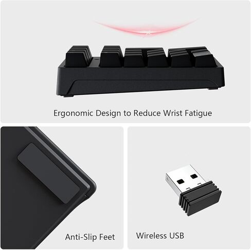 لوحة مفاتيح الأرقام، لوحة مفاتيح ميكانيكية USB مدمجة | 21 مفتاحًا للوحة المفاتيح الرقمية اللاسلكية، لألعاب الكمبيوتر المحمول والكمبيوتر المحمول المكتبي in Kuwait