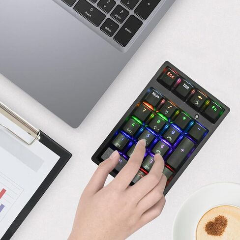 لوحة أرقام لاسلكية، لوحة مفاتيح ميكانيكية USB مدمجة | لوحة مفاتيح رقمية لاسلكية مكونة من 21 مفتاحًا - لألعاب الكمبيوتر المحمول والكمبيوتر المحمول المكتبي in Kuwait