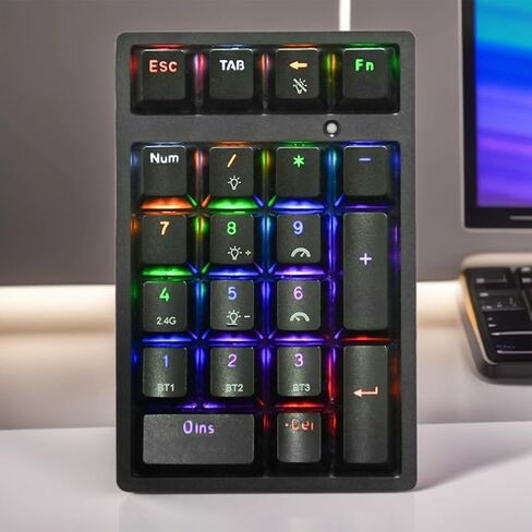 لوحة أرقام لاسلكية، لوحة مفاتيح ميكانيكية USB مدمجة | لوحة مفاتيح رقمية لاسلكية مكونة من 21 مفتاحًا - لألعاب الكمبيوتر المحمول والكمبيوتر المحمول المكتبي in Kuwait