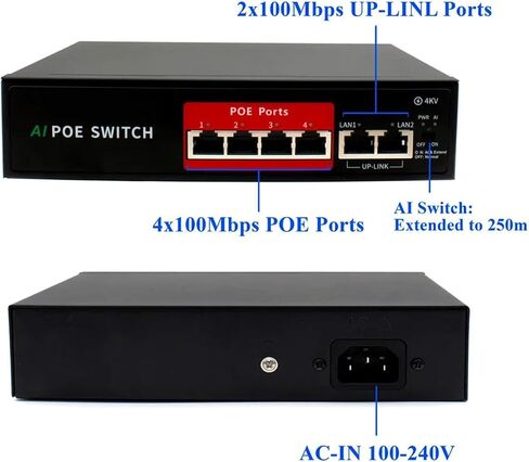 16 + 2/8 + 2/4 + 2 منفذ POE Switch محول إيثرنت 10/1000 ميجابت في الثانية 802.3 (قابس AU، 16 منفذًا) in Saudi Arabia