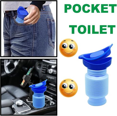 750ML Emergency Urinal, Pedestal Urinal, Pocket Toilet for Men Women, Pee Bottles with Sealed Lid Collapsible Portable Urinals for Camping Travel Car Traffic in Saudi Arabia