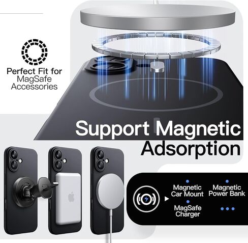 JETech Magnetic Slim Case for iPhone 17 Pro Max 6.9-Inch, Compatible with MagSafe, Ultra-Thin Lightweight Minimalist Phone Cover with Matte Finish and Full Camera Lens Protection (Black) in Kuwait