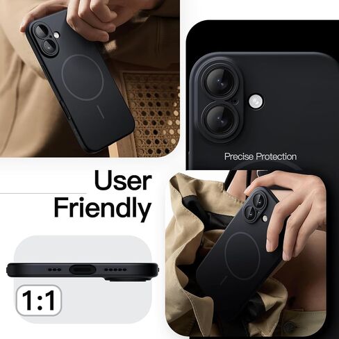 JETech Magnetic Slim Case for iPhone 17 Pro Max 6.9-Inch, Compatible with MagSafe, Ultra-Thin Lightweight Minimalist Phone Cover with Matte Finish and Full Camera Lens Protection (Black) in Kuwait