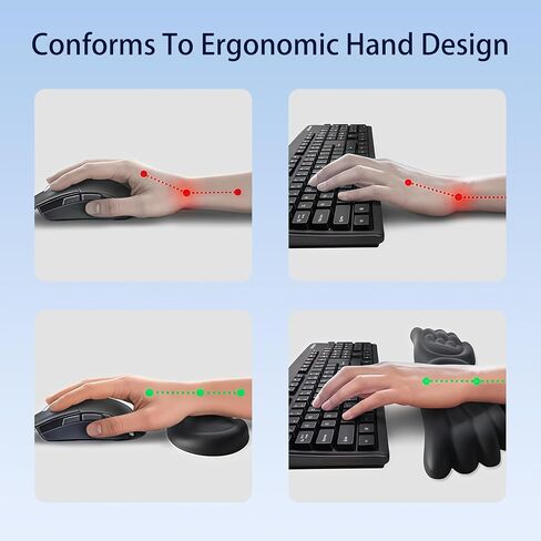 Angel Wing Wrist Rest,Cute Wrist Rest for Keyboard and Mouse,Hand Rests Set Include Ergonomic Keyboard & Mouse Hand Rest and Coaster,Filled Resilient Memory Foam,for Work,Study,Gaming (White) in Saudi Arabia