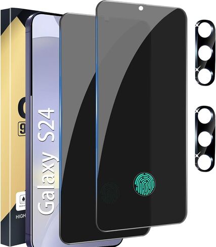 [عبوتان + 2] واقي شاشة للخصوصية متوافق مع هاتف Galaxy S22 Plus 5G، 2 من الزجاج المقسى مع 2 واقي لعدسات الكاميرا، شفاف عالي الدقة، خالٍ من الفقاعات، مضاد للتجسس، مقاوم للخدش in Kuwait
