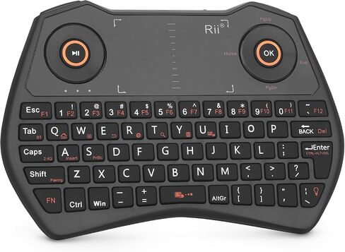 Rii K28 Bluetooth Mini Keyboard Remote Control with Touchpad Moue Combo,Backlit 2.4GHz Wireless Keyboard with Rechargeable Battery for Android TV Box,PC,Smart TV(2.4G and Bluetooth) in Saudi Arabia