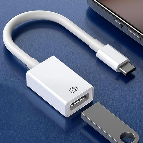 Lightning to USB Adapter, Male to USB A Female OTG Cable Adapter, Compatible with Laptops, Tablets, Phones, Flash Drive, MIDI Keyboard, Mouse in Saudi Arabia