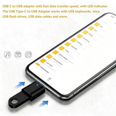 5 عبوات USB من النوع C OTG مع محول USB C إلى USB 3.0 ومصباح LED ومحول USB C لهواتف Android وأجهزة الكمبيوتر المحمولة من النوع C والمزيد in Kuwait