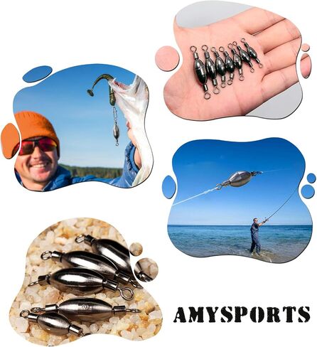 AMYSPORTS Saltwater Fishing Weights Swivel Bullet Sinkers Fishing Weight Brass Fishing Weights Freshwater Bass Sinker Weight with Swivel Rolling in Saudi Arabia