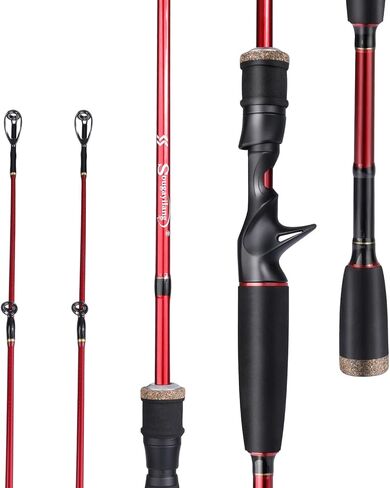 Sougayilang Fishing Rod, 2Pc Casting Rod Spinning Rod for Freshwater Tournament Quality Fishing Pole with 2 Tips for Bass in Saudi Arabia