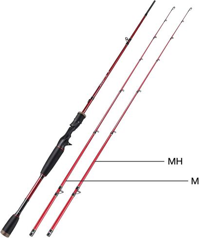 Sougayilang Fishing Rod, 2Pc Casting Rod Spinning Rod for Freshwater Tournament Quality Fishing Pole with 2 Tips for Bass in Saudi Arabia