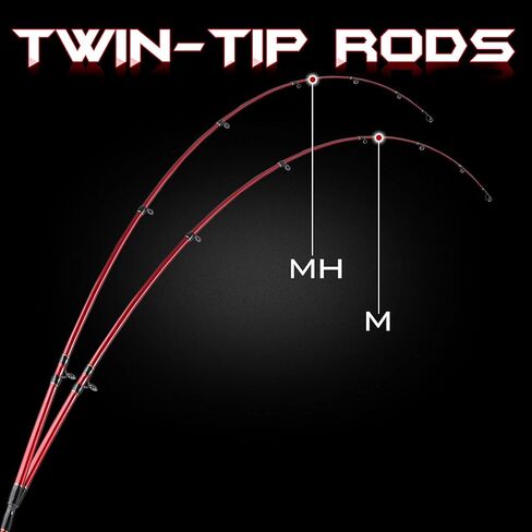 Sougayilang Fishing Rod, 2Pc Casting Rod Spinning Rod for Freshwater Tournament Quality Fishing Pole with 2 Tips for Bass in Saudi Arabia