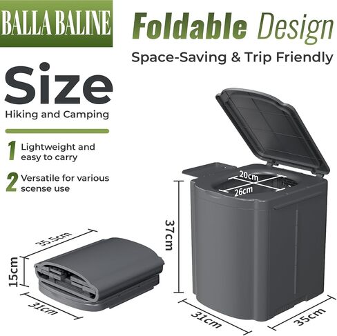 Portable Camping Toilet Kit for Adults, Upgrade Travel Potty Seat with Lid Removable Paper Holder and Absorbent Gel, for Camping, Hiking, Truck, RV Toilet, Beach in Saudi Arabia