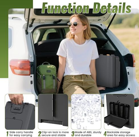 Portable Camping Toilet Kit for Adults, Upgrade Travel Potty Seat with Lid Removable Paper Holder and Absorbent Gel, for Camping, Hiking, Truck, RV Toilet, Beach in Saudi Arabia