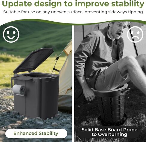 Portable Camping Toilet Kit for Adults, Upgrade Travel Potty Seat with Lid Removable Paper Holder and Absorbent Gel, for Camping, Hiking, Truck, RV Toilet, Beach in Saudi Arabia
