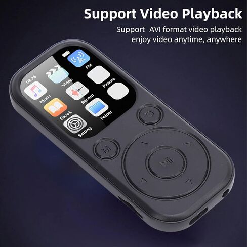 Diyeeni MP3 Player with Bluetooth 5.4, 2.01 inch Screen Portable Music Player with HiFi Sound Speaker, FM Radio & EBook, Clock, 48H Playing Time, Support (No Small Memory Card) in Saudi Arabia
