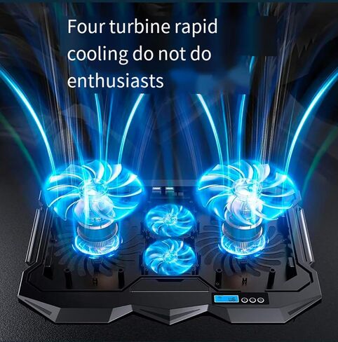 Cooling pad for Hp ProBook 445 14 inch G11 Gaming laptops, Laptop Cooler with 4 Fans, LCD Display Screen, 4 Height, 2 USB-A Port Laptop Stand in Saudi Arabia