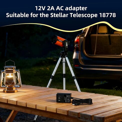 بديل لمحول التيار المتردد Celestron 18778 2 أمبير - يعمل على تشغيل التلسكوبات المحوسبة باللون الأسود 【طول 10 أقدام】 in Kuwait