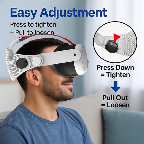حزام رأس قابل للتعديل متوافق مع Meta Quest 3 / Quest 3S/ Quest 3S Xbox Edition - ملحق VR خفيف الوزن لتخفيف الضغط بشكل مريح، تصميم مسامي وصديق للاتكاء، أسود in Kuwait